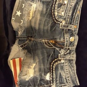 Miss me american flag shorts